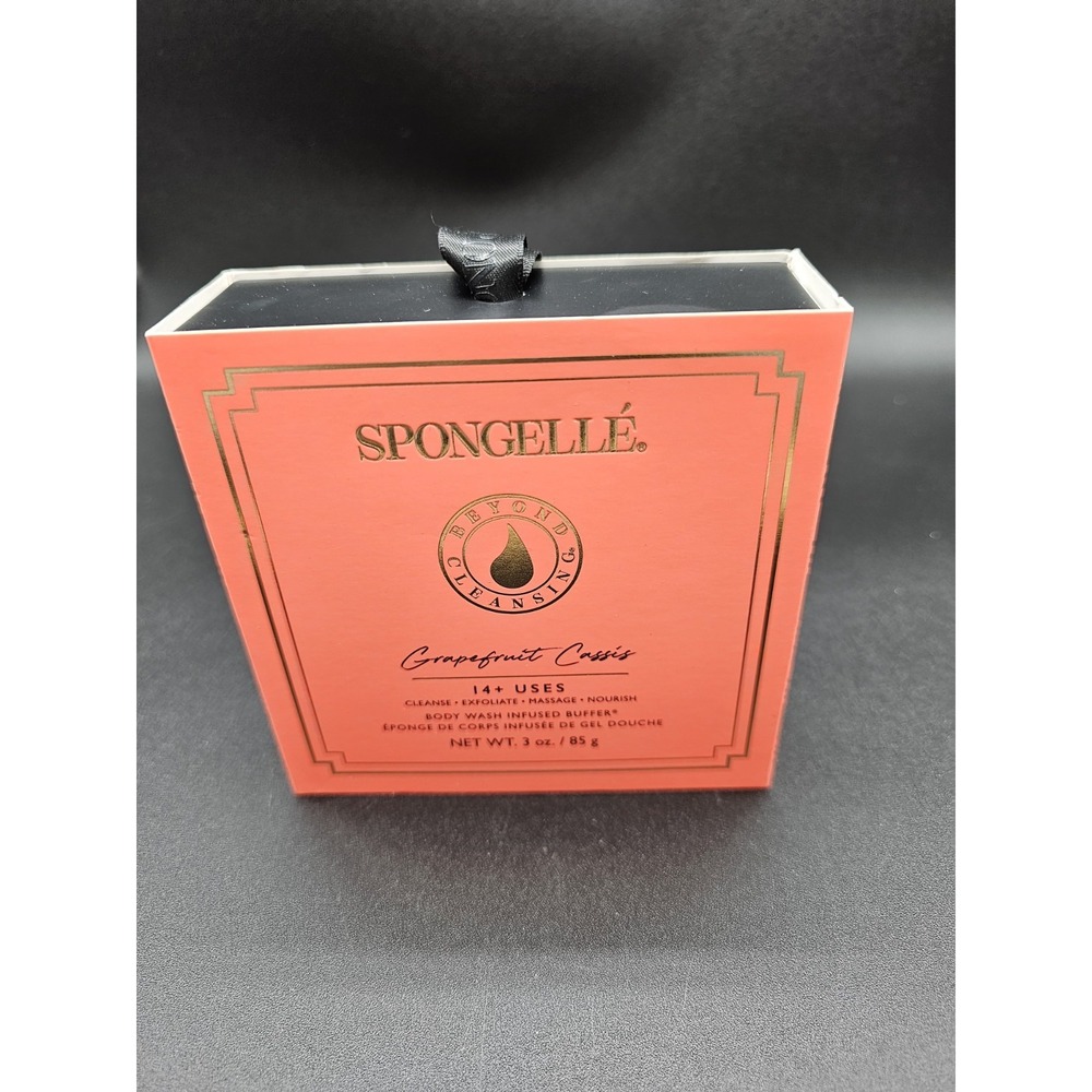 Spongelle GRAPEFRUIT‎ CASSIS Infused Bath Shower Body Sponge Buffer 3 Oz New